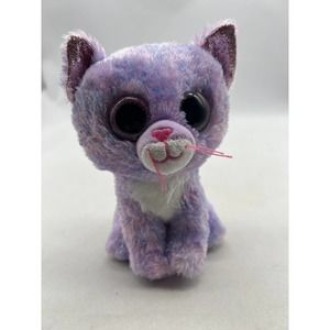 Ty Beanie Boo Cassidy‎ Lavender Cat Plush 6"